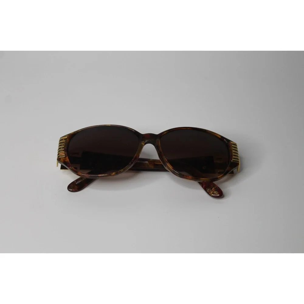 Vintage Da Vinci 622 Handmade red yellow orange Gold Large Sunglasses